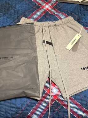 ESSENTIALS Light Grey Logo Sweatshorts